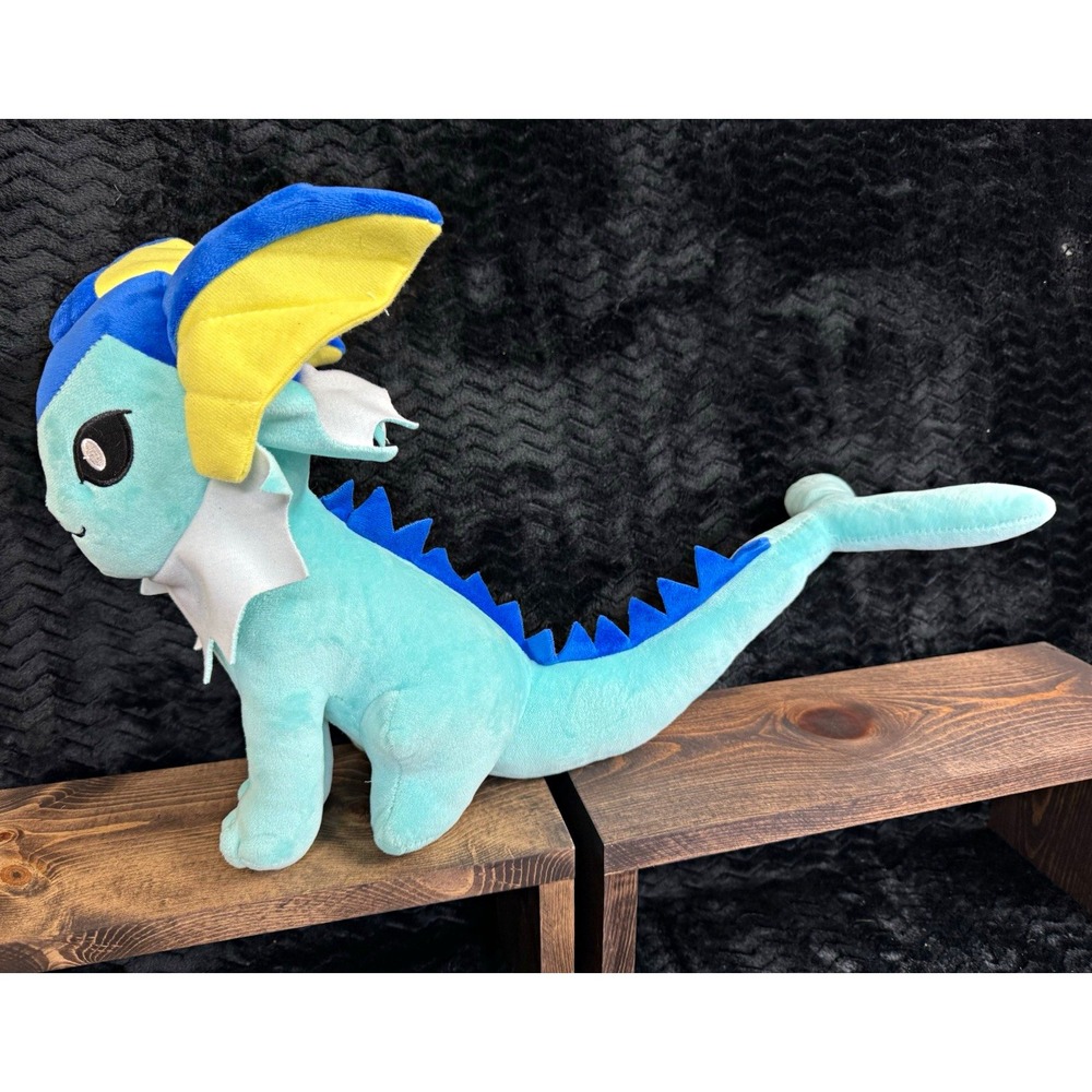 Pokemon Vaporeon Plush Large 14" Tall 20" Long Eeveelution Blue No Tags